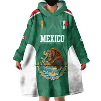 Custom Mexico Football Wearable Blanket Hoodie El Tricolor World Cup Style - Wonder Print Shop