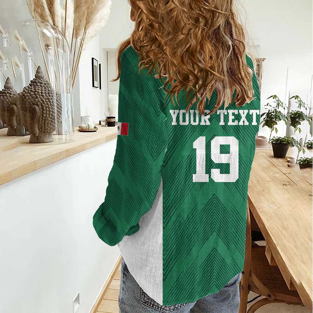 Custom Mexico Football Women Casual Shirt El Tricolor World Cup Style - Wonder Print Shop