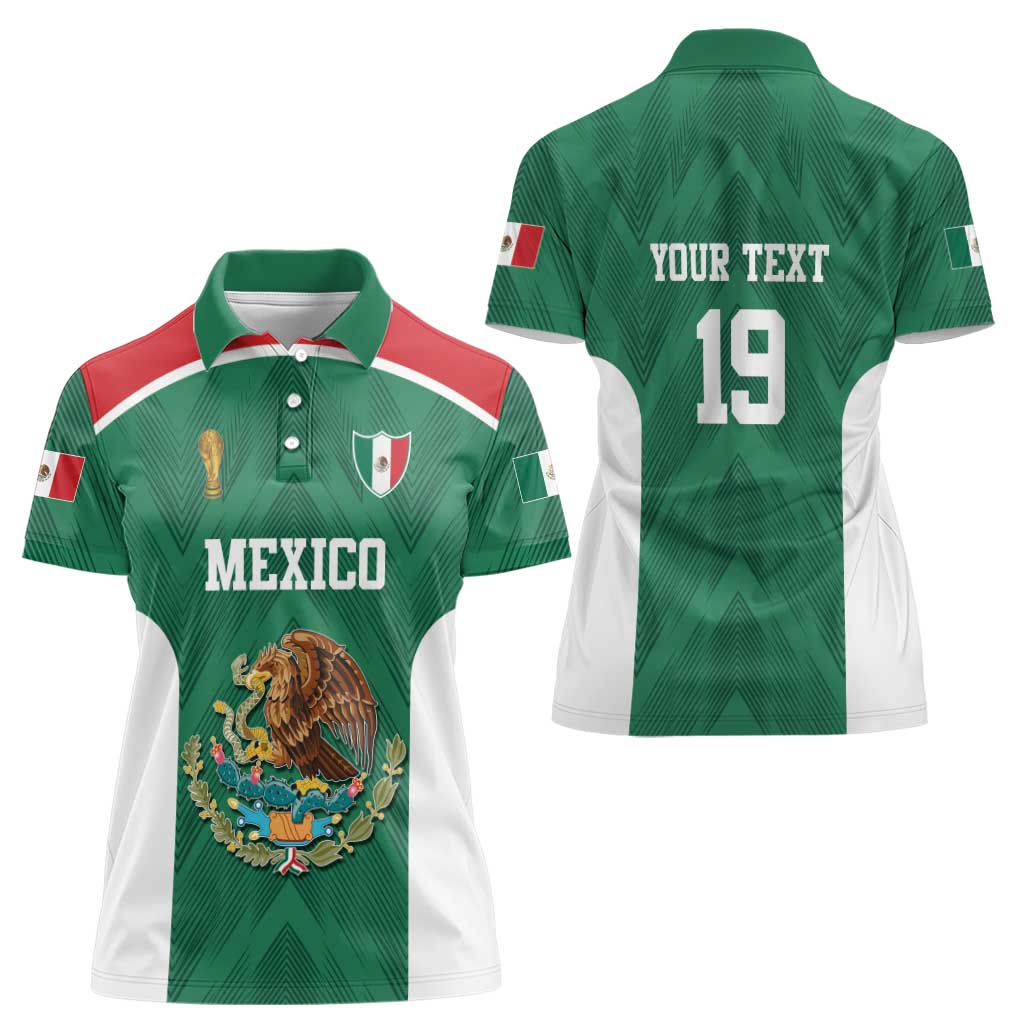 Custom Mexico Football Women Polo Shirt El Tricolor World Cup Style - Wonder Print Shop