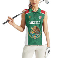 Custom Mexico Football Women Sleeveless Polo Shirt El Tricolor World Cup Style - Wonder Print Shop