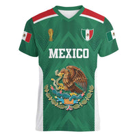 Custom Mexico Football Women V-Neck T-Shirt El Tricolor World Cup Style - Wonder Print Shop