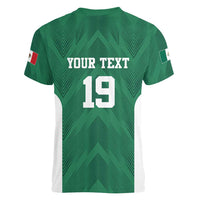 Custom Mexico Football Women V-Neck T-Shirt El Tricolor World Cup Style - Wonder Print Shop