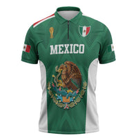 Custom Mexico Football Zipper Polo Shirt El Tricolor World Cup Style - Wonder Print Shop