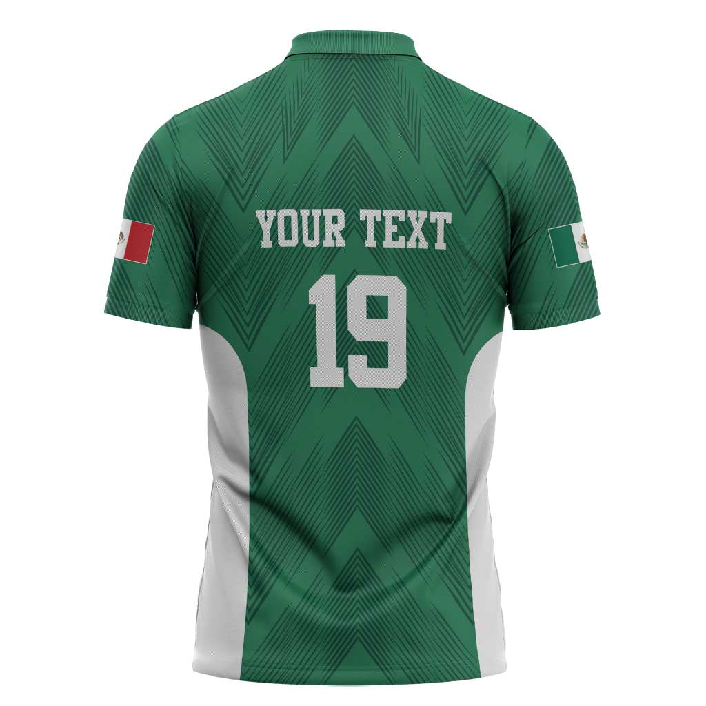 Custom Mexico Football Zipper Polo Shirt El Tricolor World Cup Style - Wonder Print Shop