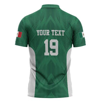 Custom Mexico Football Zipper Polo Shirt El Tricolor World Cup Style - Wonder Print Shop
