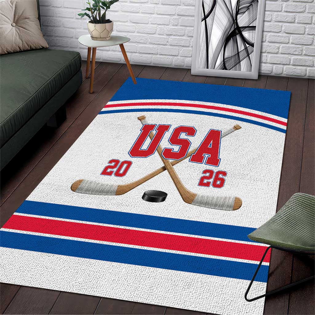 USA Ice Hockey Area Rug Let’s Go Champions