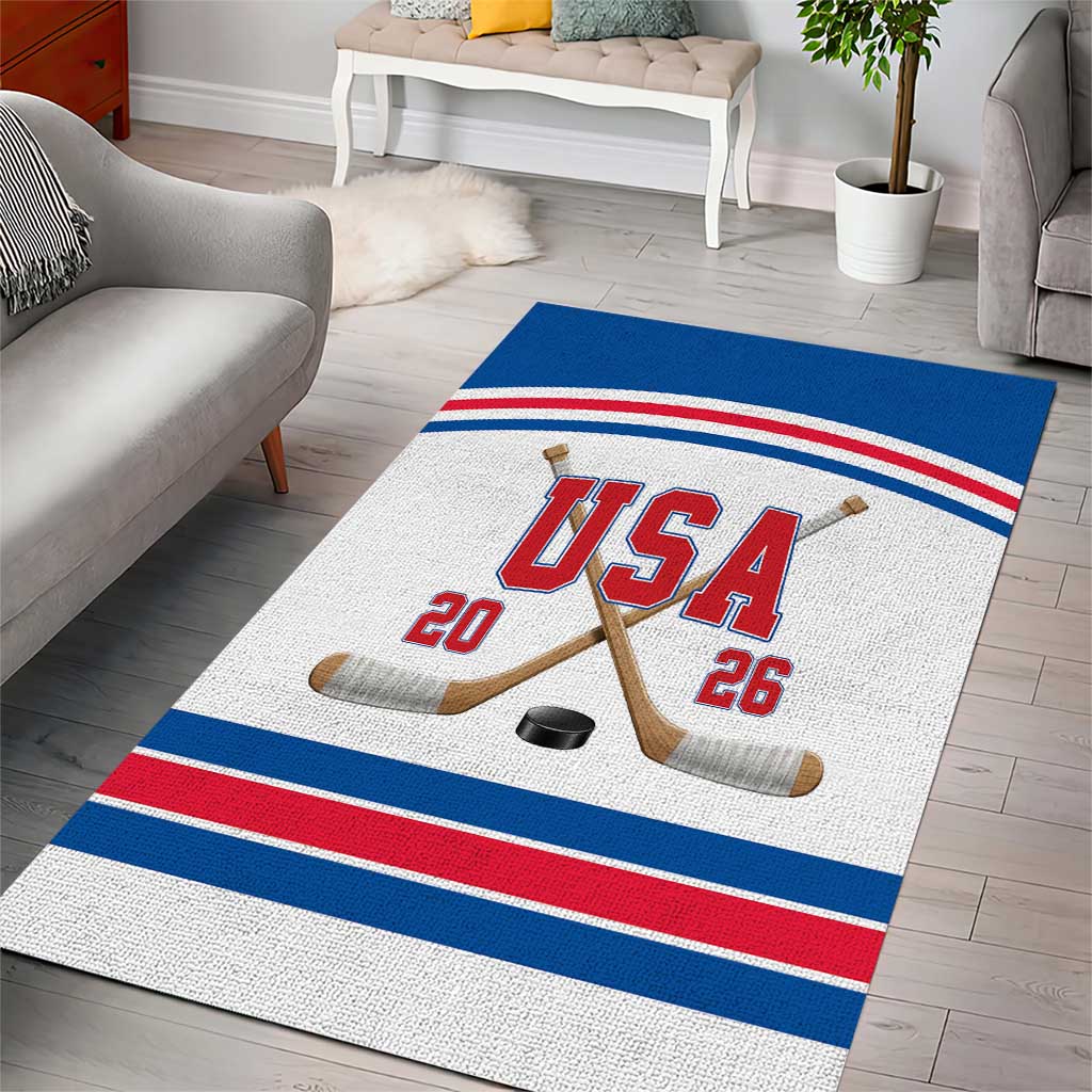 USA Ice Hockey Area Rug Let’s Go Champions