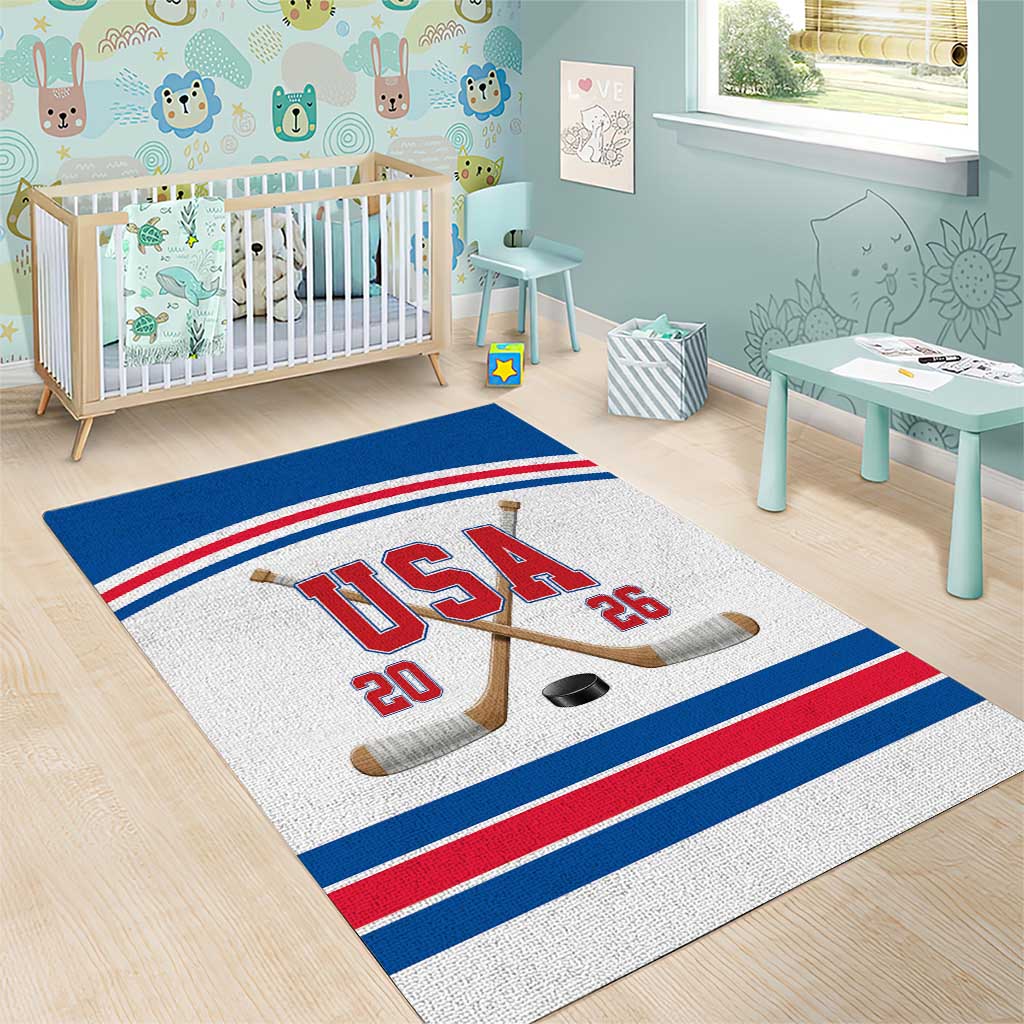 USA Ice Hockey Area Rug Let’s Go Champions