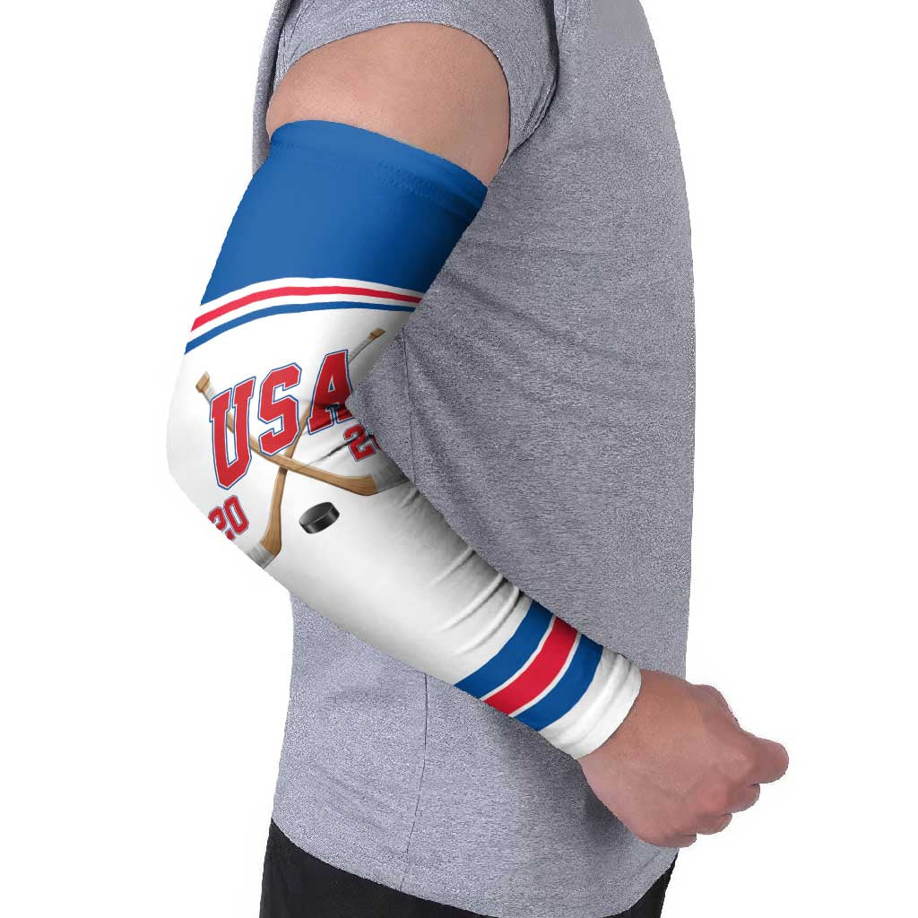 Custom USA Ice Hockey Arm Sleeves Let’s Go Champions
