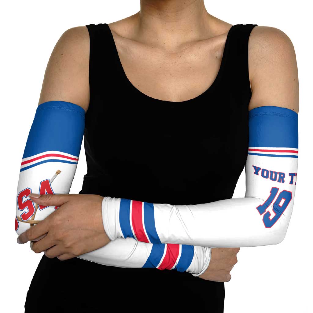 Custom USA Ice Hockey Arm Sleeves Let’s Go Champions