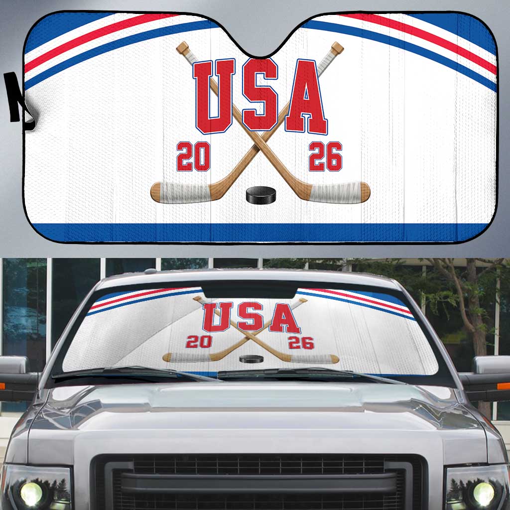 USA Ice Hockey Auto Sun Shade Let’s Go Champions