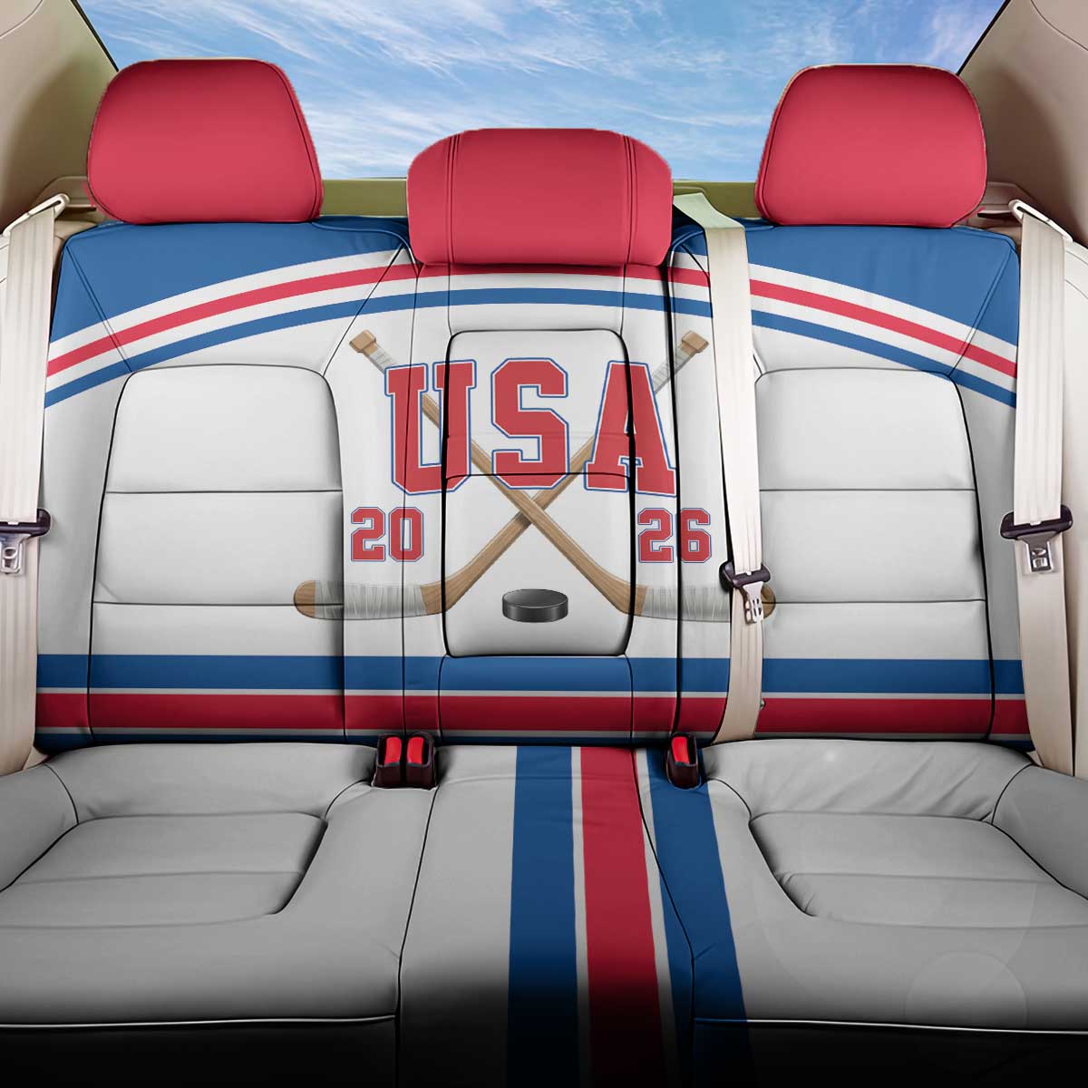 USA Ice Hockey Back Car Seat Cover Let’s Go Champions