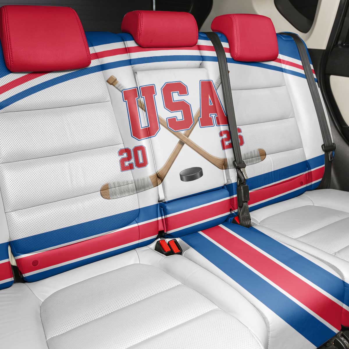 USA Ice Hockey Back Car Seat Cover Let’s Go Champions