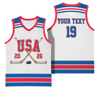 Custom USA Ice Hockey Basketball Jersey Let’s Go Champions
