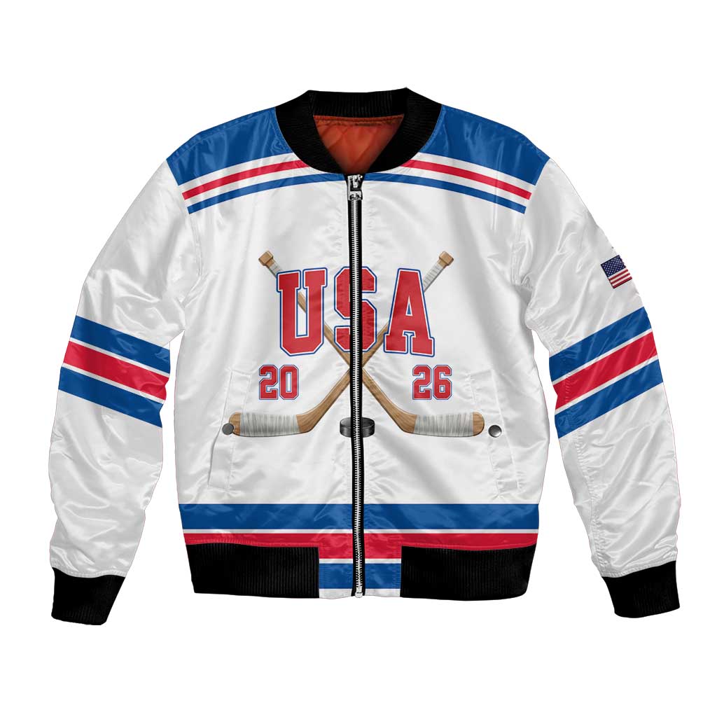 Custom USA Ice Hockey Bomber Jacket Let’s Go Champions