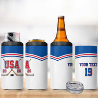 Custom USA Ice Hockey 4 in 1 Can Cooler Tumbler Let’s Go Champions