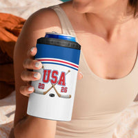 Custom USA Ice Hockey 4 in 1 Can Cooler Tumbler Let’s Go Champions