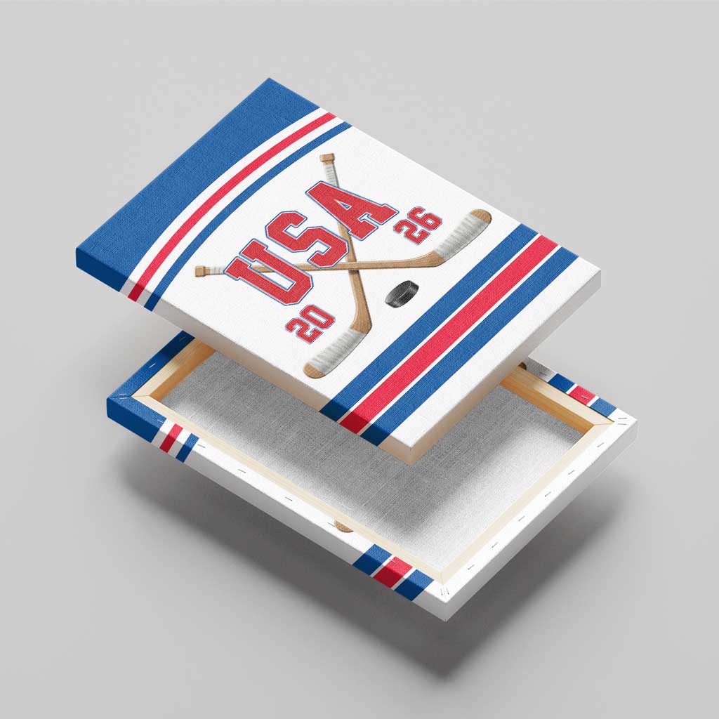 USA Ice Hockey Canvas Wall Art Let’s Go Champions