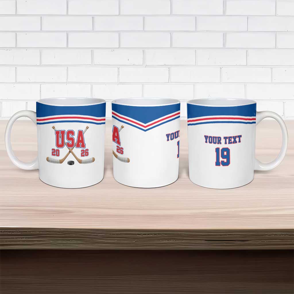 Custom USA Ice Hockey Ceramic Mug Let’s Go Champions