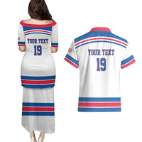 Custom USA Ice Hockey Couples Matching Puletasi and Hawaiian Shirt Let’s Go Champions