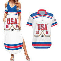 Custom USA Ice Hockey Couples Matching Summer Maxi Dress and Hawaiian Shirt Let’s Go Champions