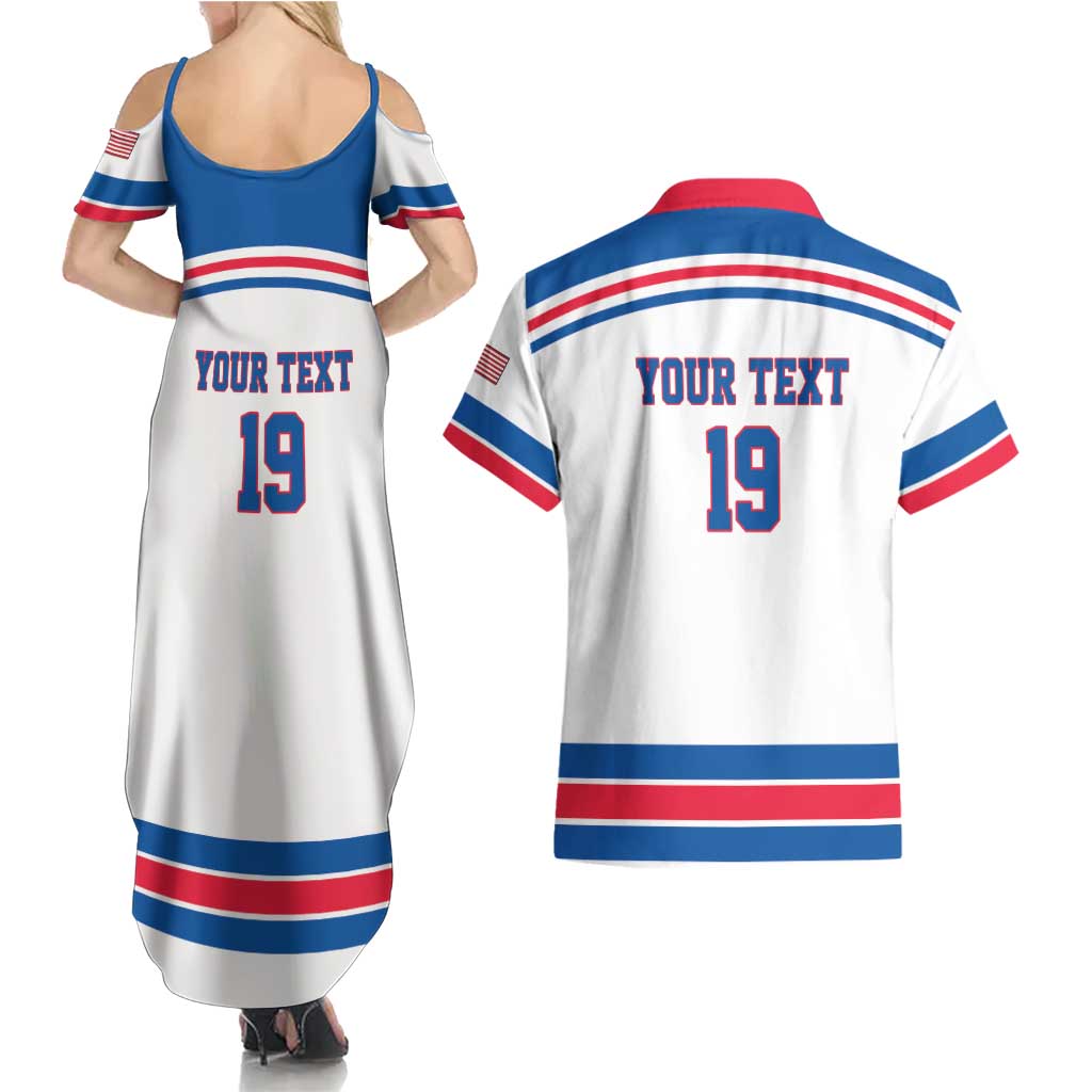 Custom USA Ice Hockey Couples Matching Summer Maxi Dress and Hawaiian Shirt Let’s Go Champions