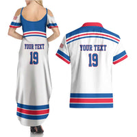 Custom USA Ice Hockey Couples Matching Summer Maxi Dress and Hawaiian Shirt Let’s Go Champions