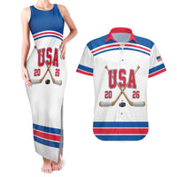 Custom USA Ice Hockey Couples Matching Tank Maxi Dress and Hawaiian Shirt Let’s Go Champions
