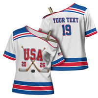 Custom USA Ice Hockey Cross Shoulder Shirt Let’s Go Champions