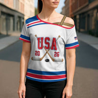 Custom USA Ice Hockey Cross Shoulder Shirt Let’s Go Champions