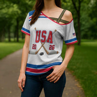Custom USA Ice Hockey Cross Shoulder Shirt Let’s Go Champions