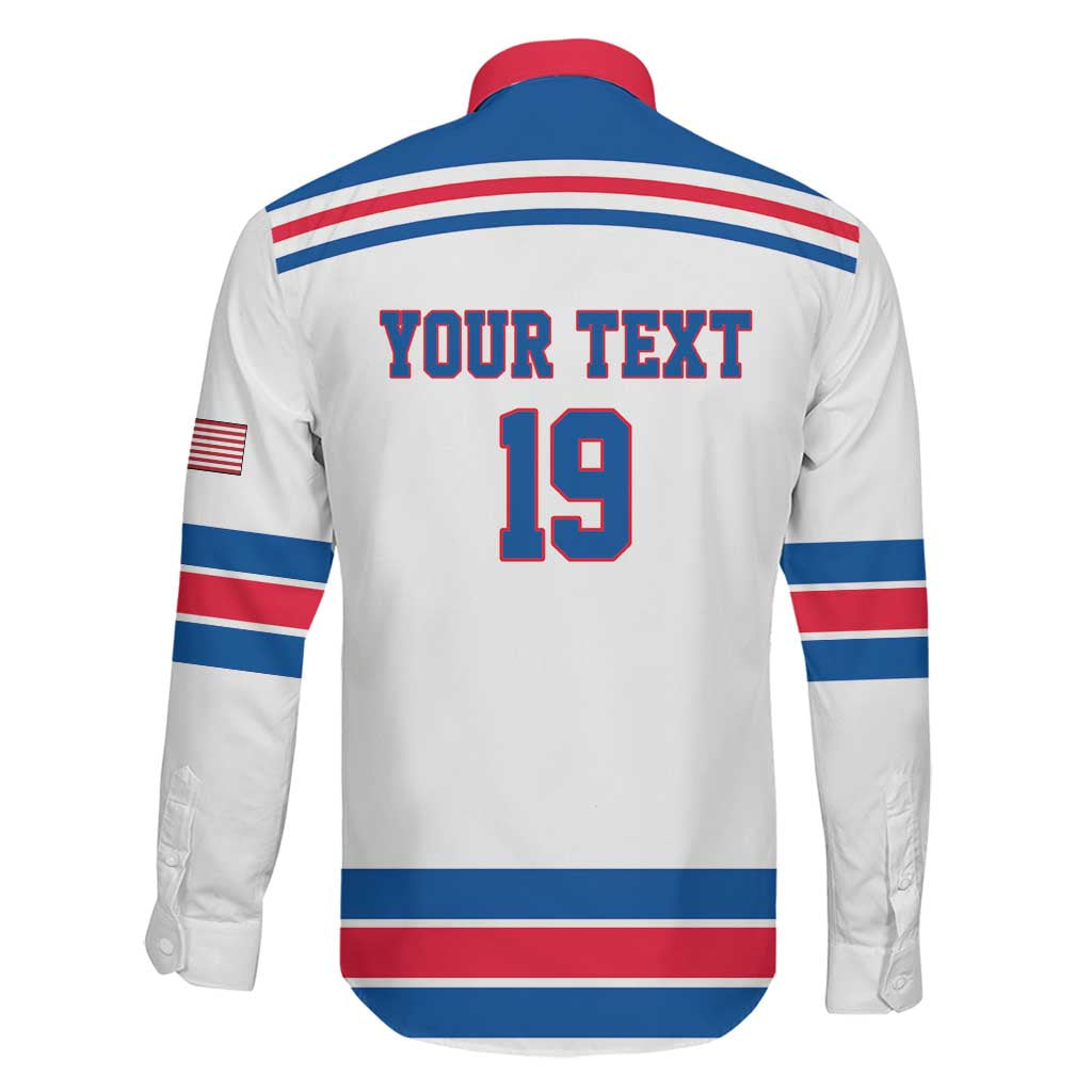 Custom USA Ice Hockey Family Matching Long Sleeve Bodycon Dress and Hawaiian Shirt Let’s Go Champions