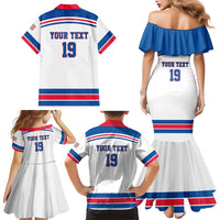 Custom USA Ice Hockey Family Matching Mermaid Dress and Hawaiian Shirt Let’s Go Champions