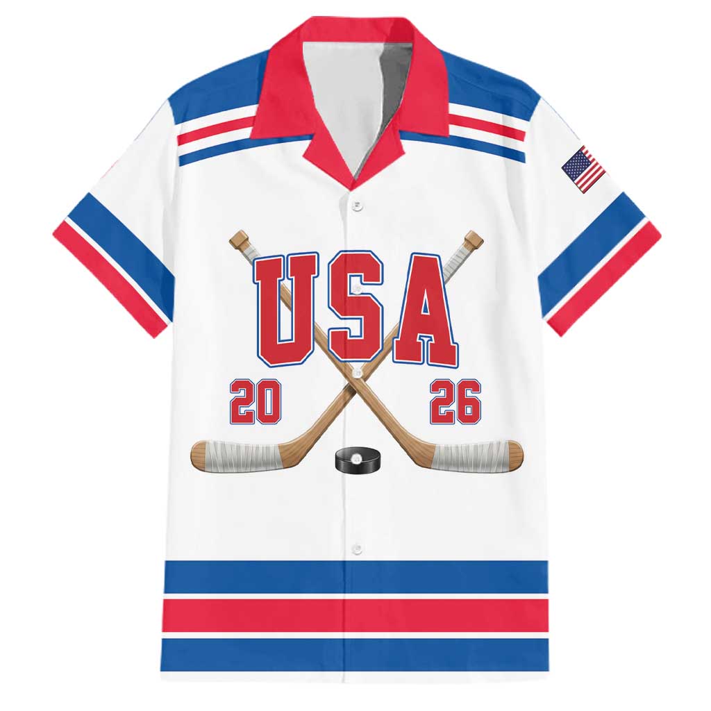 Custom USA Ice Hockey Family Matching Off Shoulder Maxi Dress and Hawaiian Shirt Let’s Go Champions