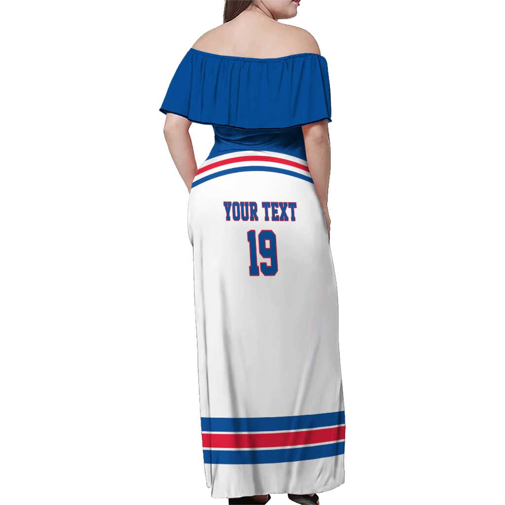 Custom USA Ice Hockey Family Matching Off Shoulder Maxi Dress and Hawaiian Shirt Let’s Go Champions