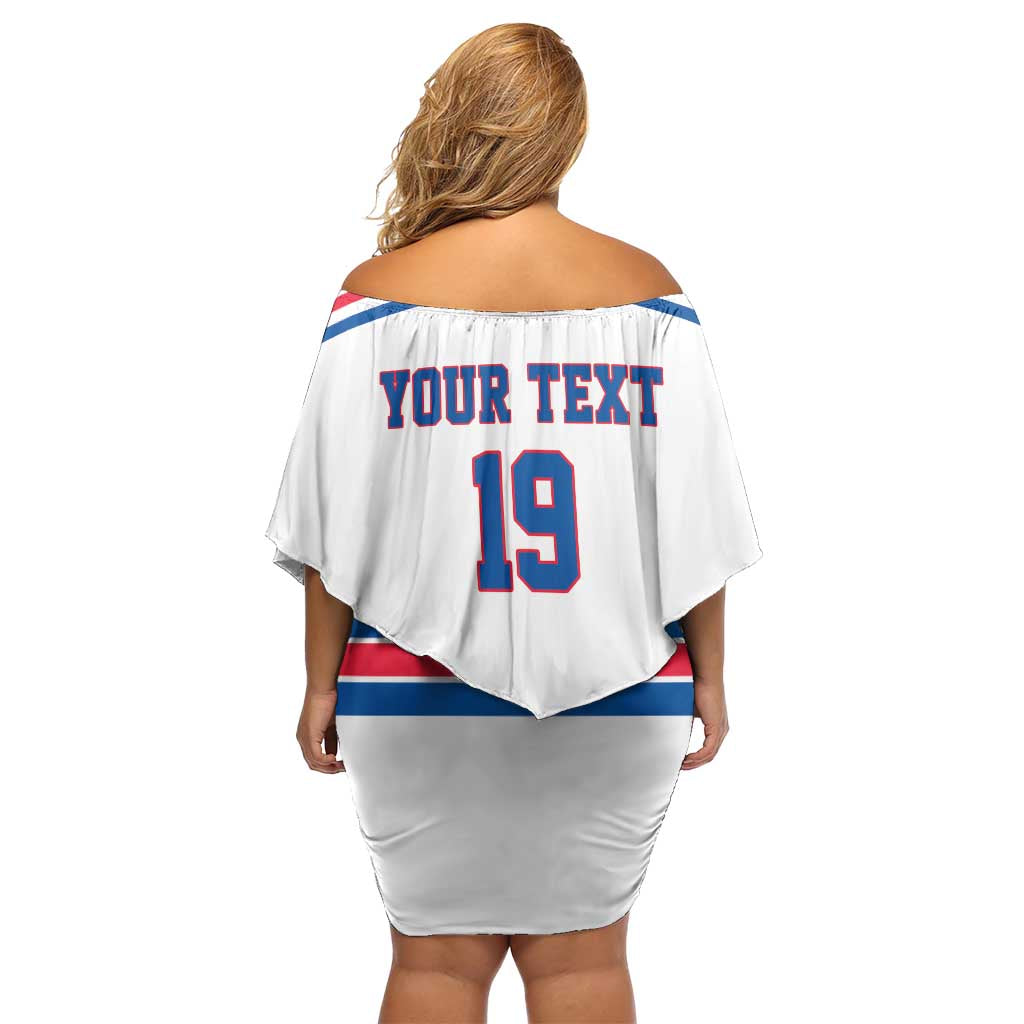 Custom USA Ice Hockey Family Matching Off Shoulder Short Dress and Hawaiian Shirt Let’s Go Champions