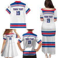 Custom USA Ice Hockey Family Matching Puletasi and Hawaiian Shirt Let’s Go Champions