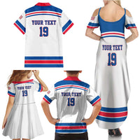Custom USA Ice Hockey Family Matching Summer Maxi Dress and Hawaiian Shirt Let’s Go Champions