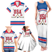 Custom USA Ice Hockey Family Matching Tank Maxi Dress and Hawaiian Shirt Let’s Go Champions