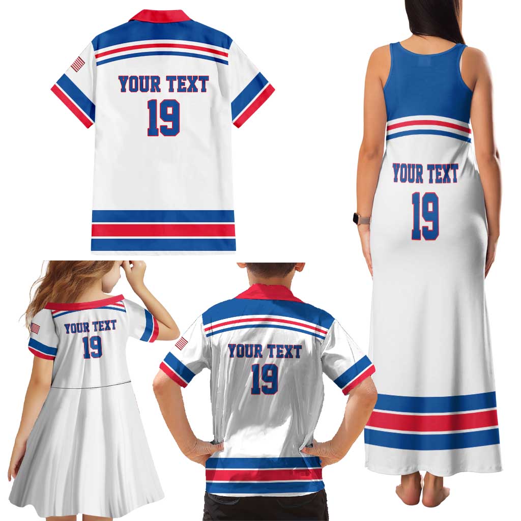 Custom USA Ice Hockey Family Matching Tank Maxi Dress and Hawaiian Shirt Let’s Go Champions