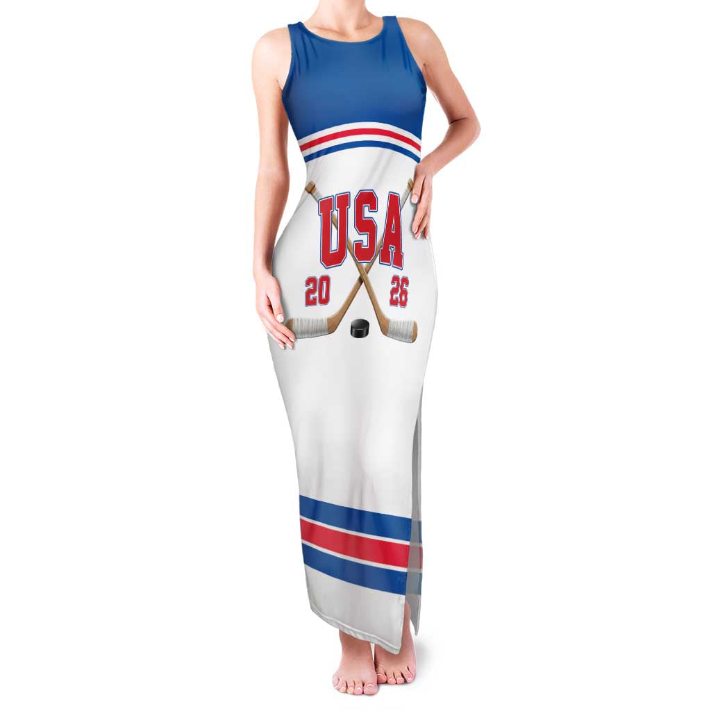 Custom USA Ice Hockey Family Matching Tank Maxi Dress and Hawaiian Shirt Let’s Go Champions