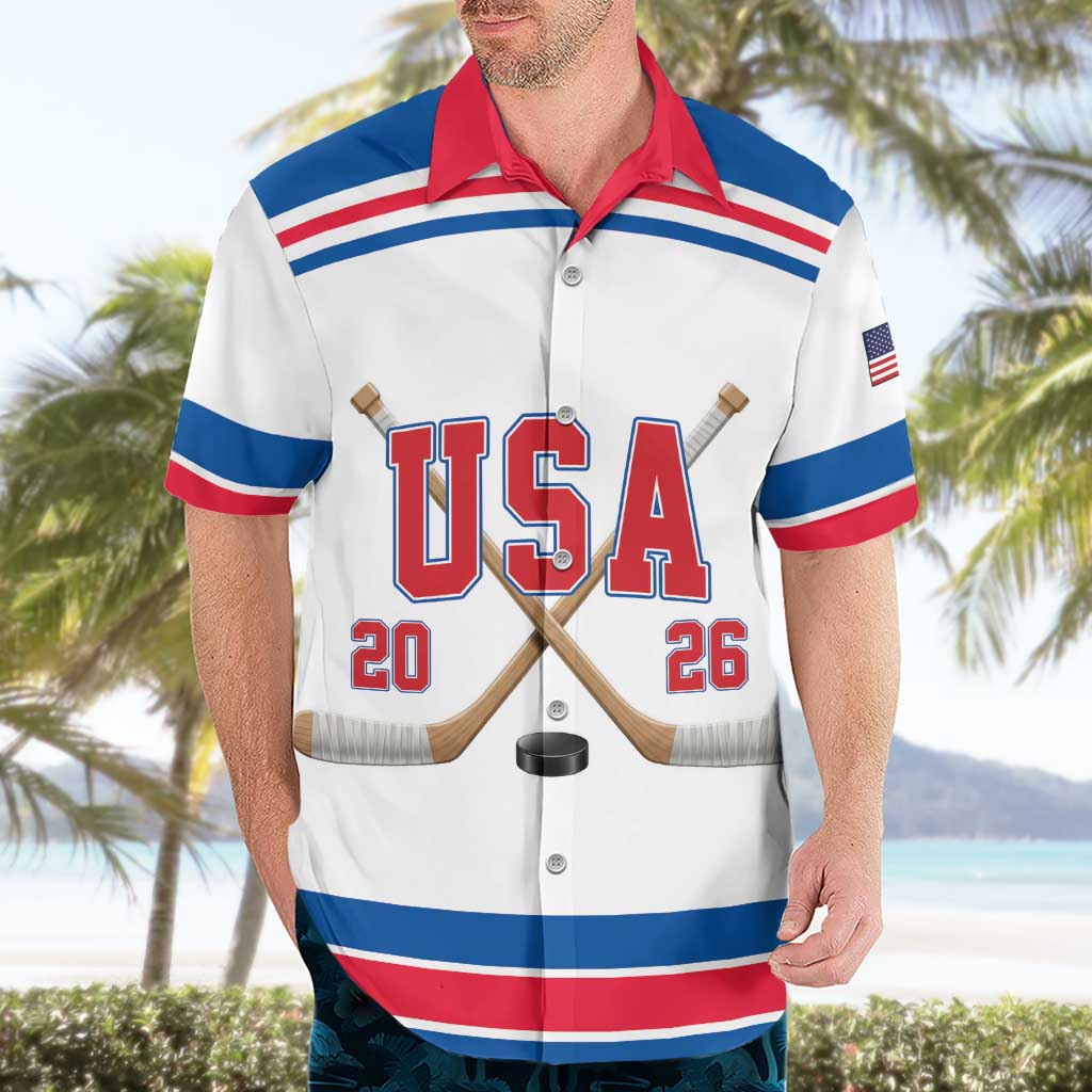 Custom USA Ice Hockey Hawaiian Shirt Let’s Go Champions