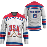Custom USA Ice Hockey Hockey Jersey Let’s Go Champions