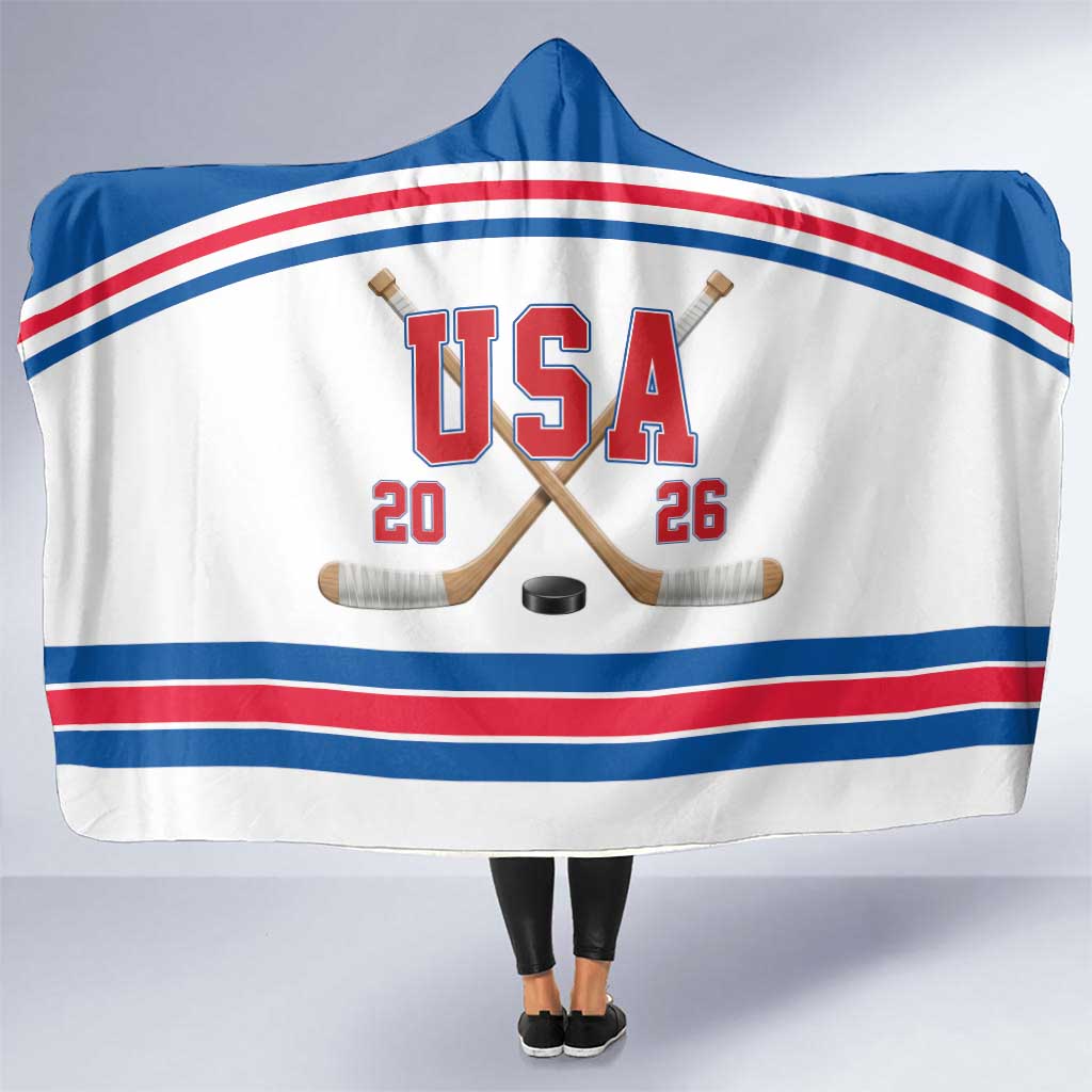 USA Ice Hockey Hooded Blanket Let’s Go Champions