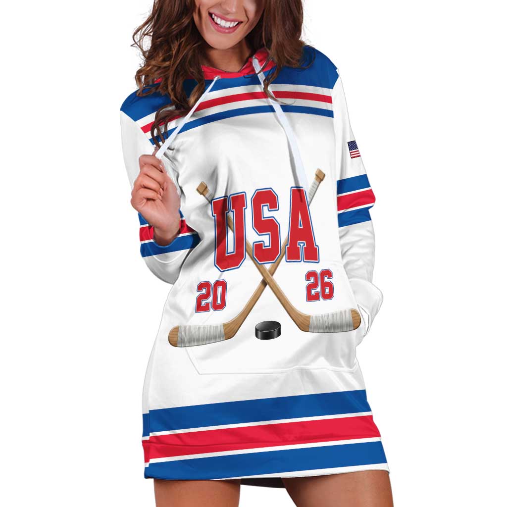 Custom USA Ice Hockey Hoodie Dress Let’s Go Champions