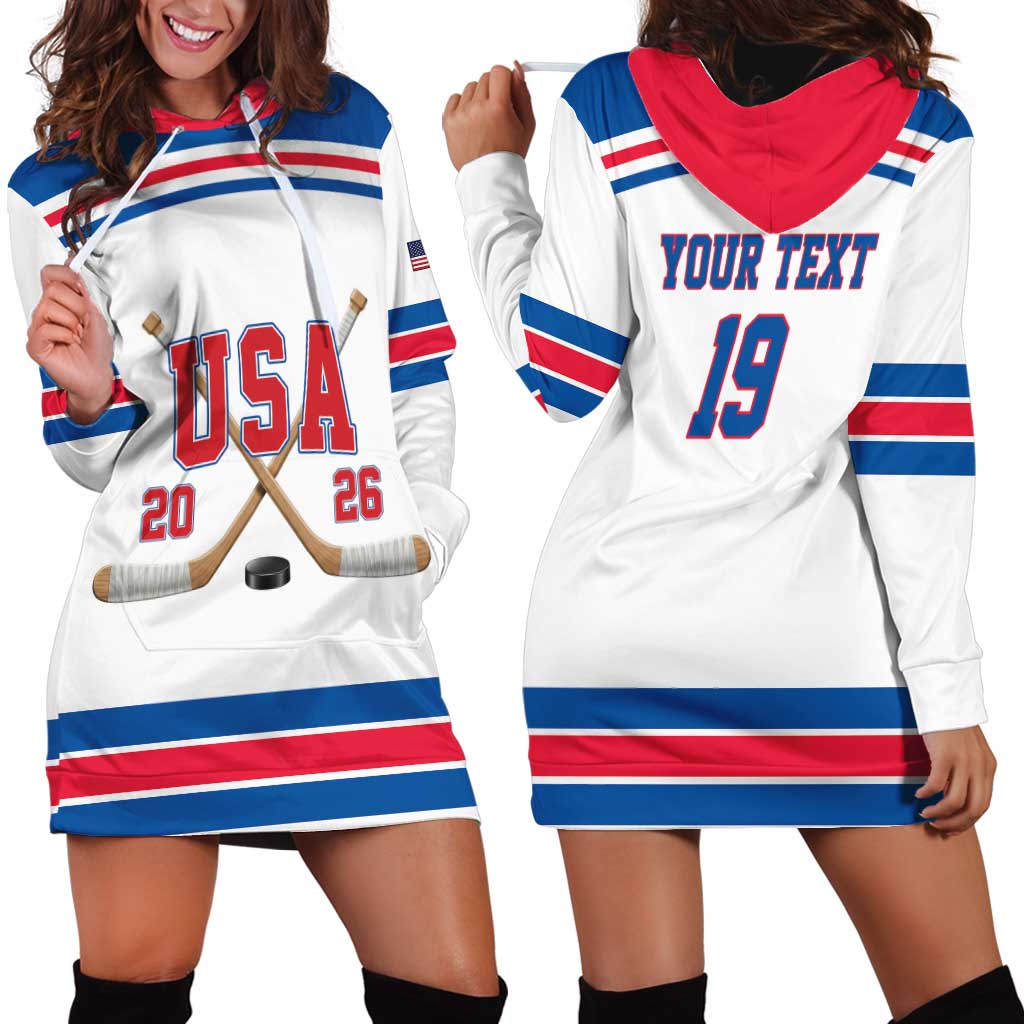Custom USA Ice Hockey Hoodie Dress Let’s Go Champions