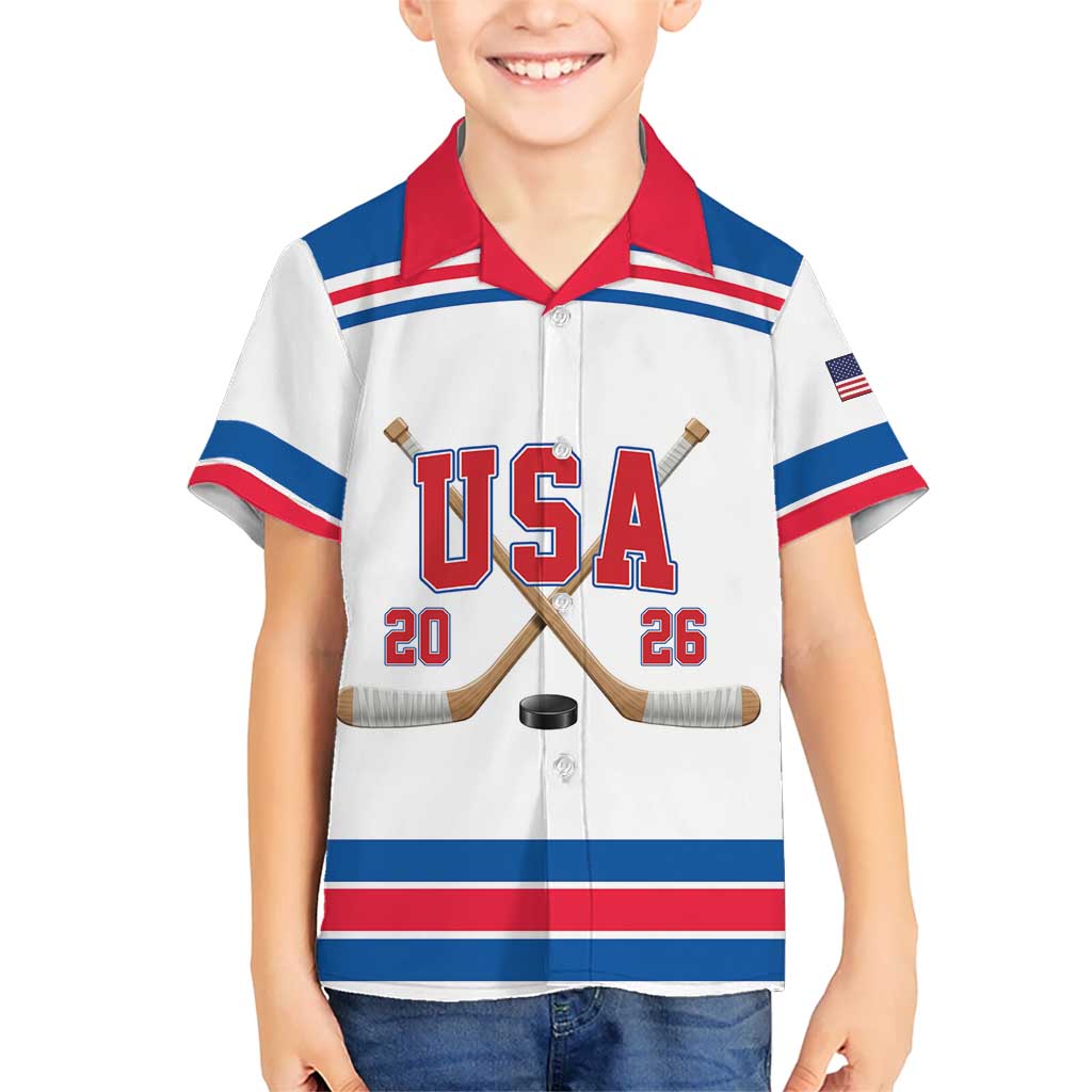 Custom USA Ice Hockey Kid Hawaiian Shirt Let’s Go Champions
