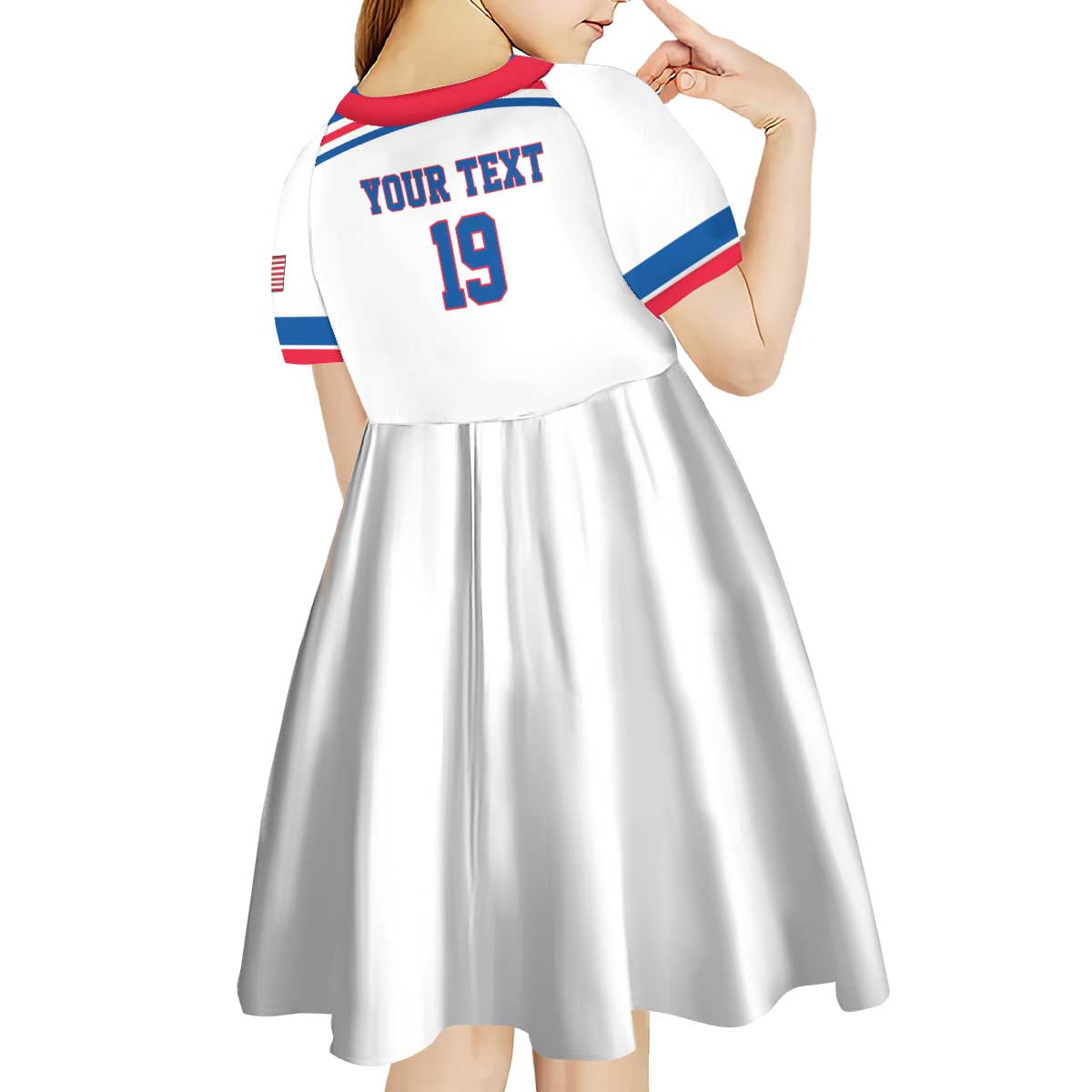 Custom USA Ice Hockey Kid Short Sleeve Dress Let’s Go Champions