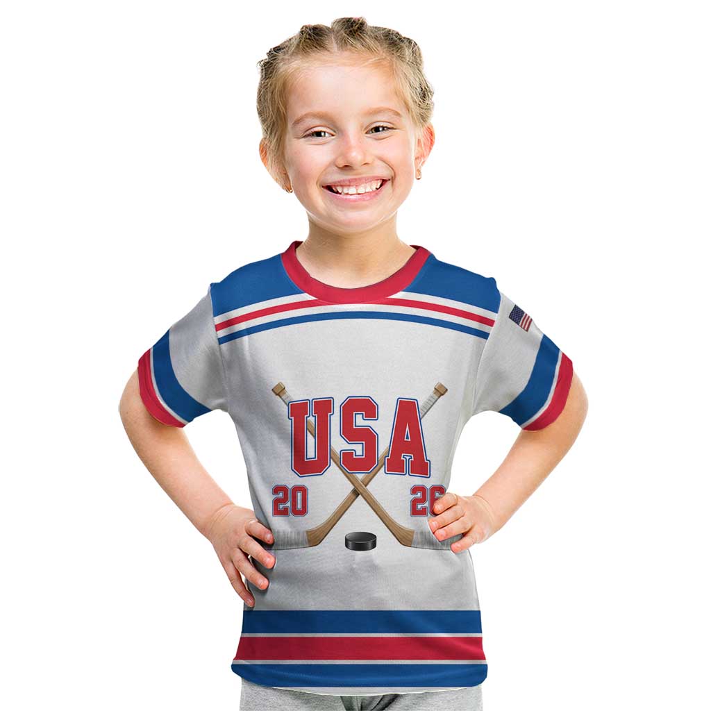 Custom USA Ice Hockey Kid T Shirt Let’s Go Champions