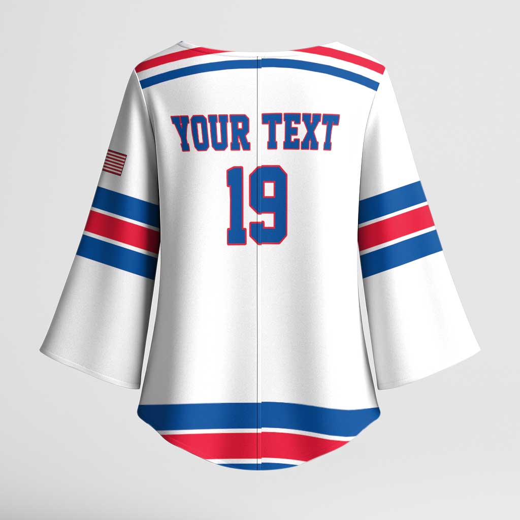 Custom USA Ice Hockey Kimono Sleeve Blouse Let’s Go Champions